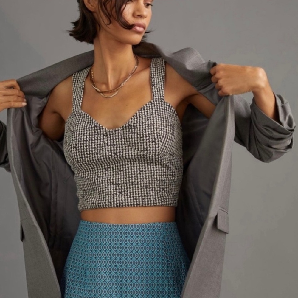 Anthropologie Tweed Bustier Top